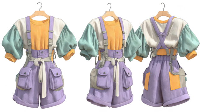 A comprehensive showcase featuring three distinct perspectives of an elegant woman's garment highlighting its design fabric and silhouette from multiple angles for a complete view. - Powered by Adobe