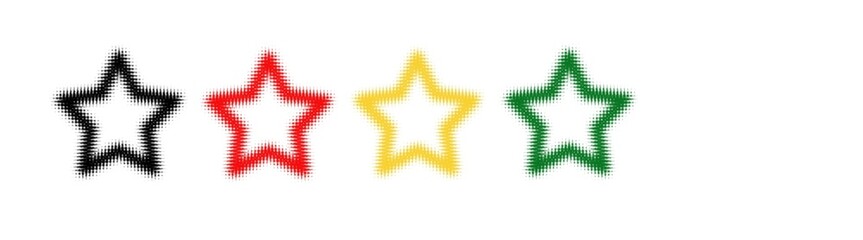 Set of Colorful Star Outline On transparent background