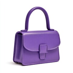 Small, purple leather handbag