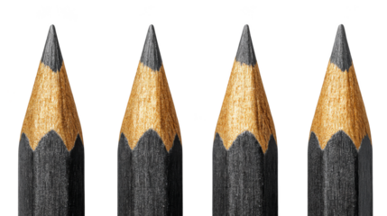 A meticulously arranged long and straight row of identical sharpened wooden pencils with classic yellow bodies pink erasers and dark graphite tips creating a repeating pattern.