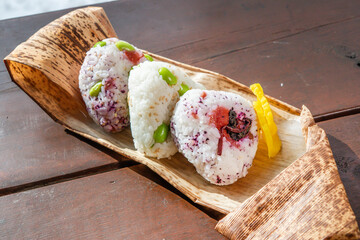 おにぎり　Onigiri a typical Japanese outdoor food