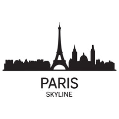 Fototapeta premium Paris skyline silhouette. Black London city. Vector black silhouette. with white background