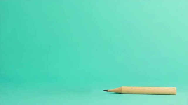 Curious owl steps off pencil on vibrant green background in playful movement sequence