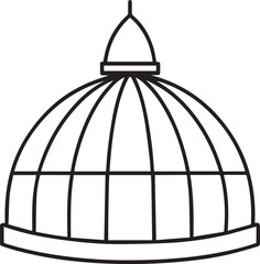 dome outline vector illustration line art