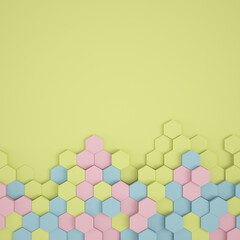 3d rendering of hexagons - abstract background - wallpaper - backdrop.