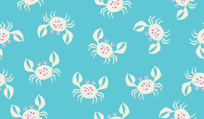 Cute crabs pattern background vector design © rupa