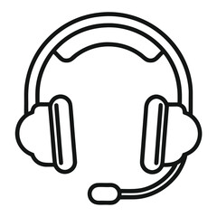 Vector illustration of headphones icon for music, audio, and sound technology