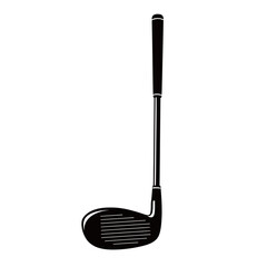 Black and white silhouette vector of golf club on white background