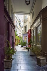 Fototapeta premium Paris, the passage de l Ancre, covered pathway