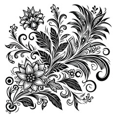  vector image of floral ornament design