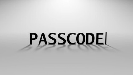 3D Rendered Writing Text Animation with Typing Effect and Blinking Cursor Minimal Motion on Off White Background