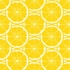 Seamless Lemon Slices Pattern Vector Illustration.