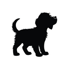 A dog, dog silhouette, black dog design.