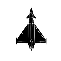 F-22 multirole aircraft top view icon isolated