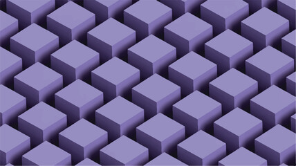 Seamless Geometric Pattern of Lavender Cubes in Isometric Perspective for Modern Design and Visual Appeal Perfect for Backgrounds and Textures