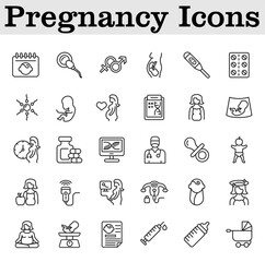 Pregnancy Icons set. vector. editable