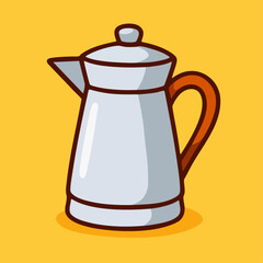 Cartoon Coffee Pot and Teapot Vector