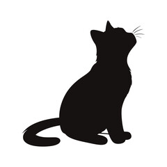 A cat, a cat silhouette, a black cat design.