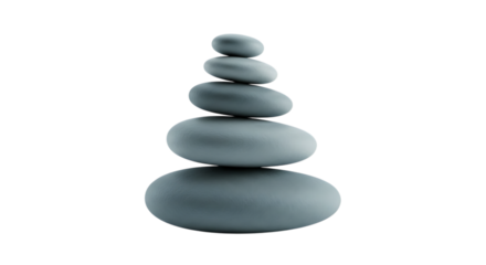 3d quiet mind app icons stack of zen stones isolated on transparent background