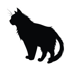 A cat, a cat silhouette, a black cat design.