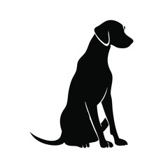 A dog, dog silhouette, black dog design.