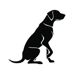 A dog, dog silhouette, black dog design.