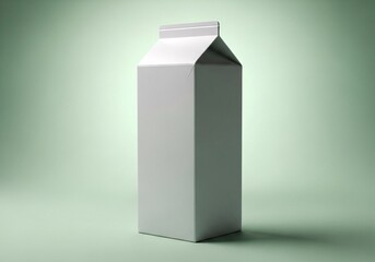 Milk Carton Box Mockup on Pastel Green Background