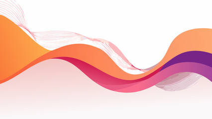 Abstract Gradient Orange and Purple Flowing Waves, Smooth and Vibrant Artistic Design