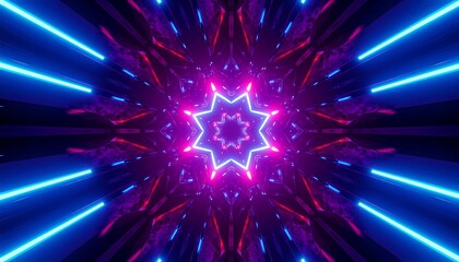 Neon kaleidoscope tunnel