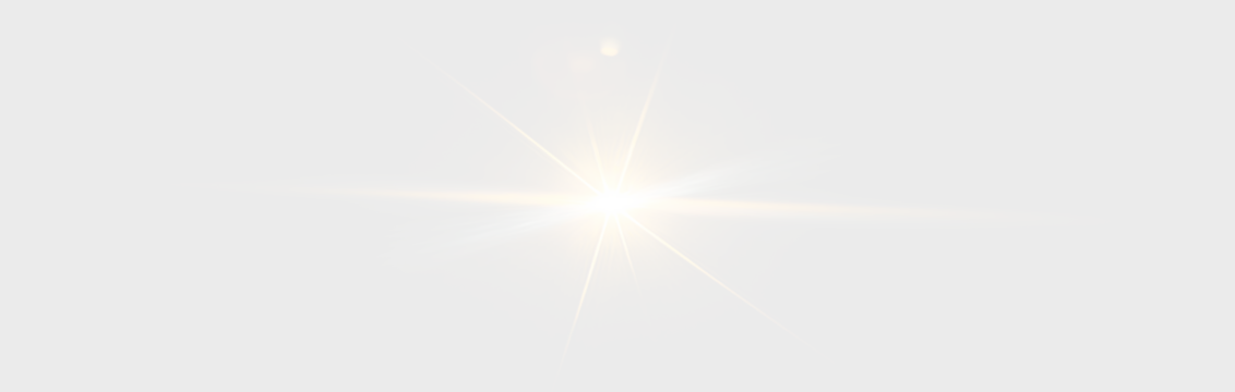Radiant sunlight PNG with spark and light beam