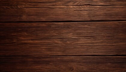 Fototapeta premium Weathered wooden planks revealing rich dark brown wood grain, featuring natural knots, intricate growth rings, and warm rustic texture seamless background pattern wallpaper