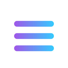 Obraz premium Vibrant gradient hamburger menu icon for web and mobile UI. Vector illustration of a navigation button, isolated on a white background.