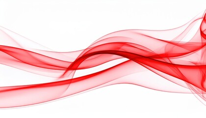 Abstract red wave pattern on a white background, showcasing dynamic flowing lines and modern design elements.
