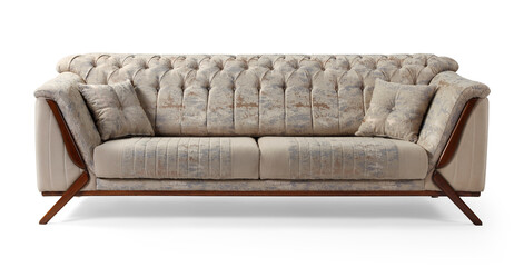 Modern sofa isolated on white background. front view