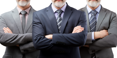 Three men in suits with arms crossed