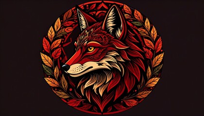 Fox head ornate design