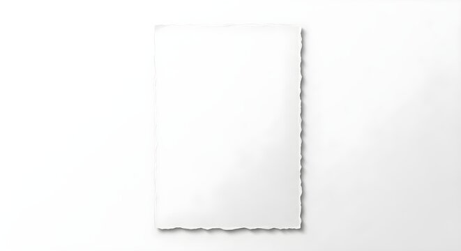 Blank white rectangular napkin, with a dark gray, scalloped edge, isolated on a white background. - Powered by Adobe