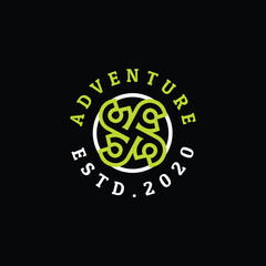 Adventure exploration modern logo design vector