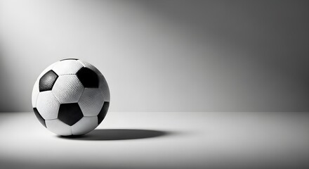 Soccer Ball in Spotlight Classic Black and White Sports Photography