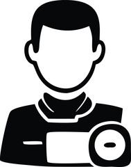 Simple black silhouette icon of a person wearing a collared shirt with a watch on their wrist