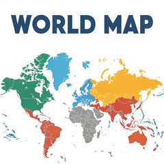 An illustrative vector map of the North American continent with administrative borders and countries