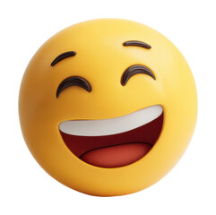 Fototapeta premium Joyful emoji expression digital positive vibes bright colors isolated on transparent background