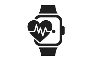 Smartwatch with heart rate monitoring icon for health and fitness tracking technology enthusiasts