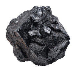 Obraz premium Coal mining action extracting minerals from dark underground depths isolated on transparent background