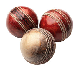 Cricket ball collection sports field product view isolated on transparent background