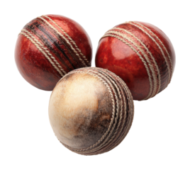 Cricket ball collection sports field product view isolated on transparent background