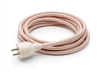 Rolled-up light pink extension cord