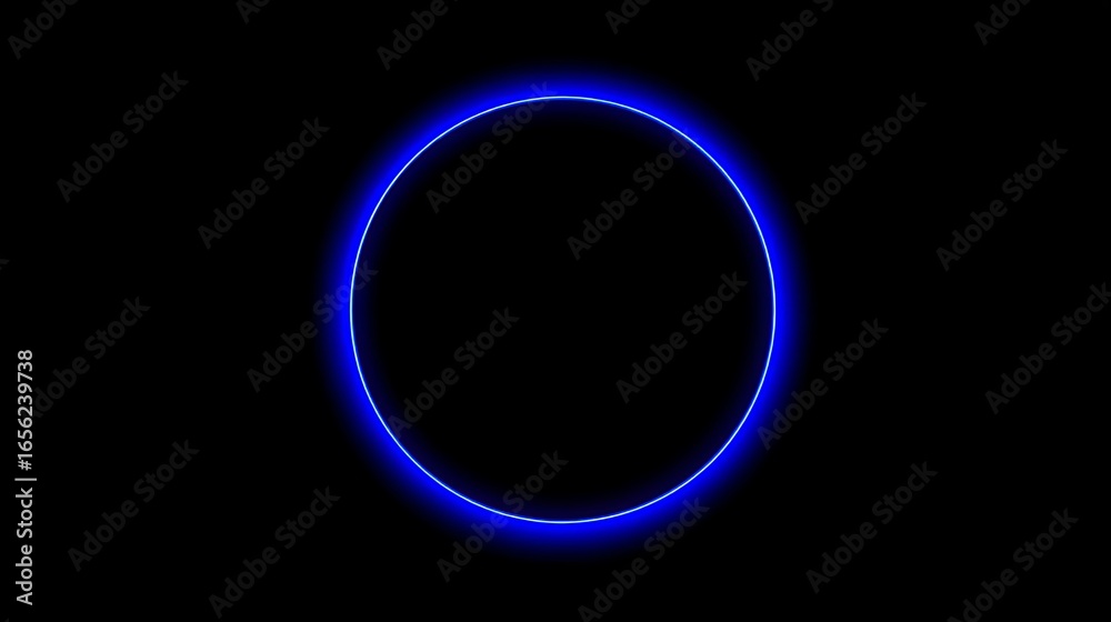 Wall mural glowing blue and circular in motion, this abstract representation with multiple loops could be emana