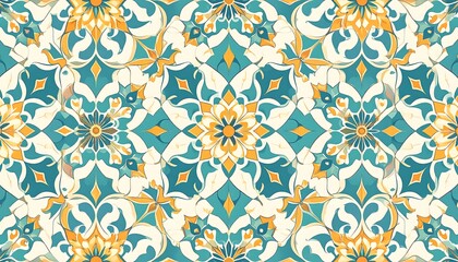 Ornate, colorful tile pattern