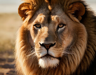 Lion of Judah, exuding strength and power. Christian conceptual illustration.. portrait of a male lion